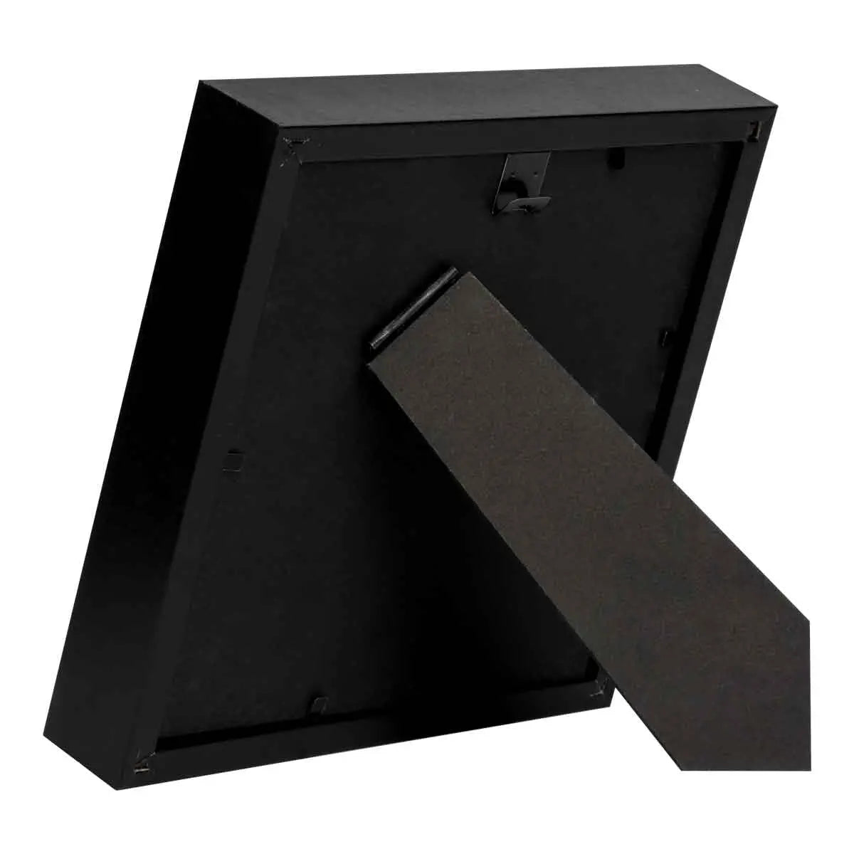 Back of frame showing the frame stand. In black.